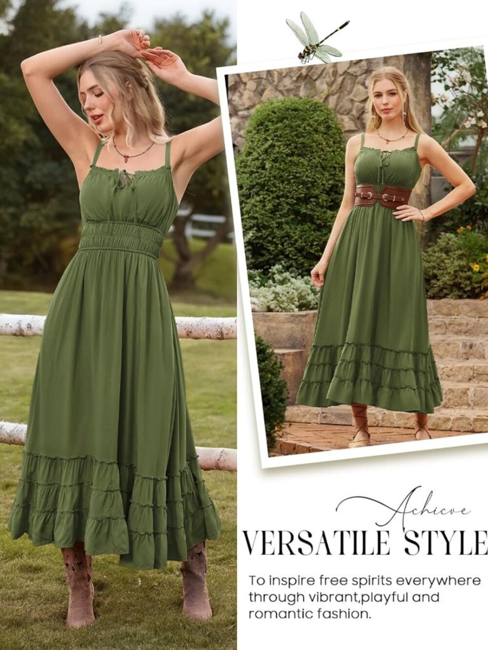 Boho Flowy Summer Maxi Dress | Women's Milkmaid Sundress | Perfect for Vacations - Picture 6 of 7